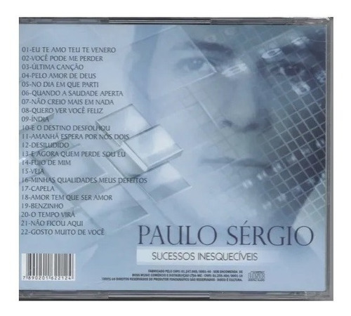 Cd Paulo Sergio - Sucessos Inesqueciveis 22 Músicas