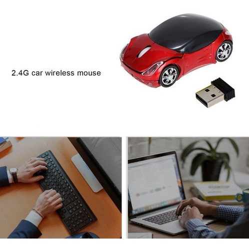 Mouse Inalambrico Óptico De 2.4g Tipo Ferrari Animado