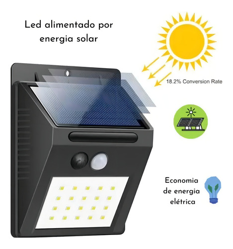 Luminária De Parede Com Sensor Led 55w Movimento De Presença