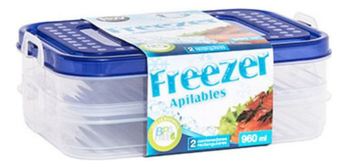 Set X2 Recipientes De 960 Ml Freezer