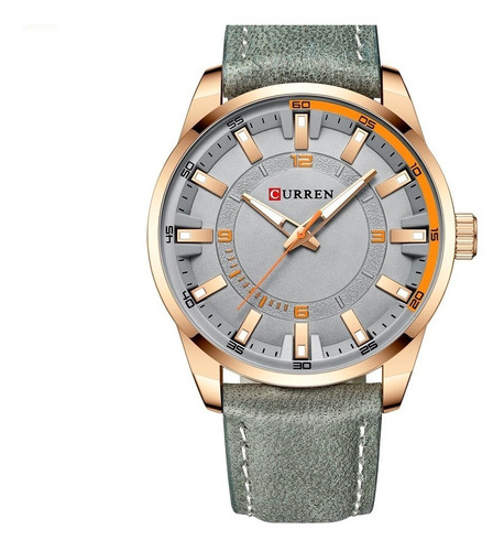 Imagem 1 de 4 de Relógio Curren Masculino De Luxo 8390 Verde-resé