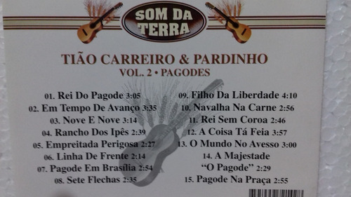 Cd Tião Carreiro E Pardinho - Vol. 2 Pagodes - Som Da Terra (Usado)