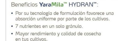 Yaramila Hydran Fertilizante Completo 50 Kg Llenado De Fruto