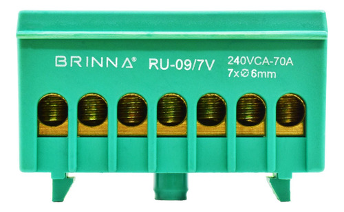 Bornera Repartidor Unipolar Brinna 7 Polos Riel Din X3
