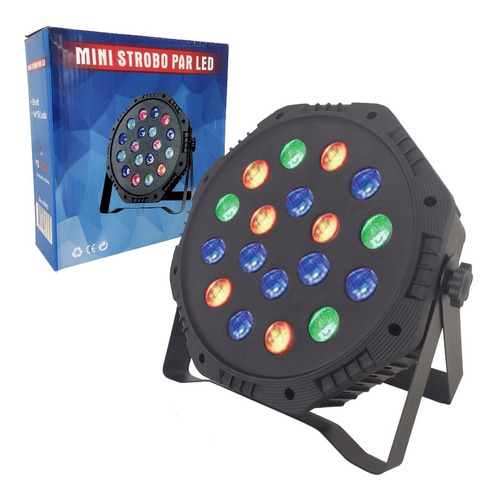 Canhão Refletor Bx-18 Led Strobo Dmx Par 64 Rgb 18w Digital 110V/220V