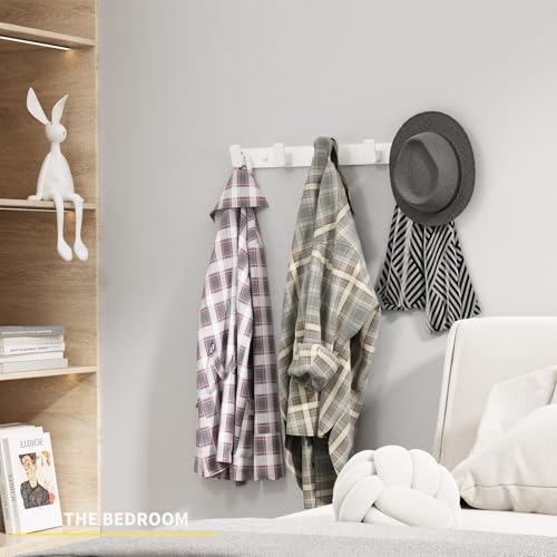 Perchero Blanco De Pared Con 5 Ganchos Para Colgar Llaves Y