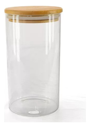 Pote Para Mantimentos Borossilicato Com Tampa Bambu 500ml