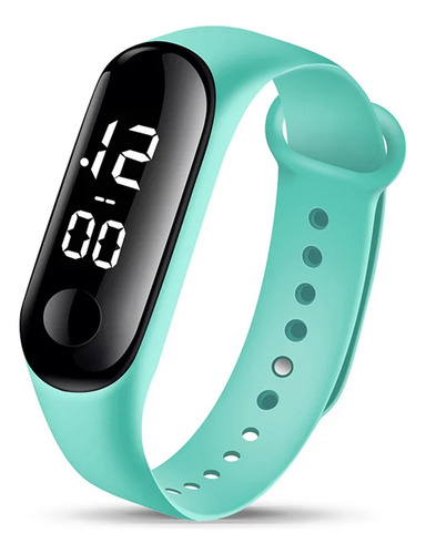 Reloj Pulsera Tactil Digital Led De Silicona Para Niños Y Niñas Marca Miaband Color Verde Agua