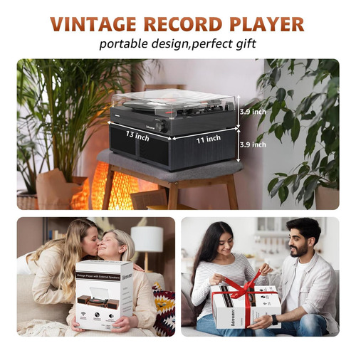 Jugador De Discusión De Vinilo Con Altavoces Externos Bt 53