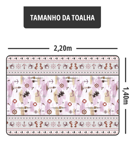 Toalha Mesa Plástica Térmica Oceano 6 E 8 Lugares 2,20
