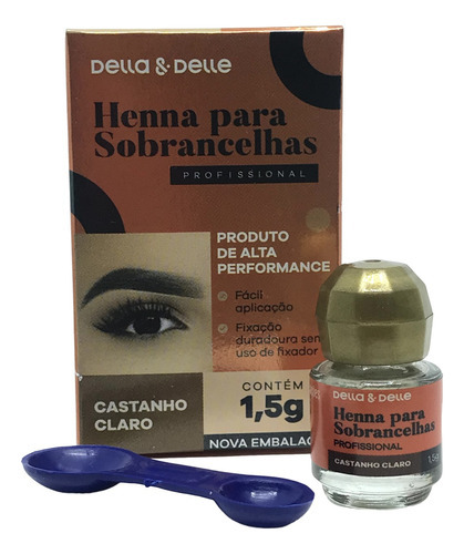 Henna Para Sobrancelhas 1,5g Della & Delle Cor Castanho-claro