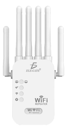 Repetidor Extensor Router WIFI repeater 1200 Mbps 6 Antenas 2.4 Ghz Blanco Ele-Gate