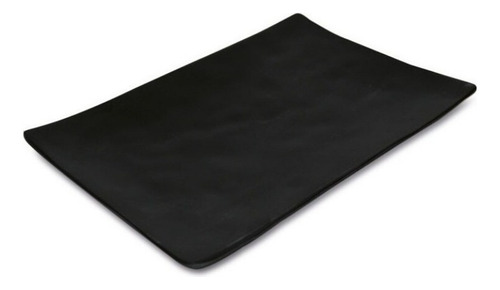 De 6 Platos Rectangulares De Melamina Color Negro 30cm Jet Black