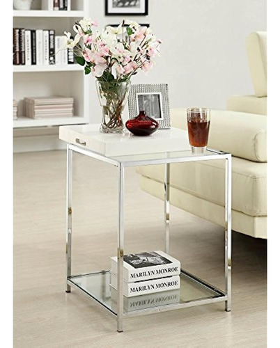 Convenience Concepts Palm Beach End Table Blanco