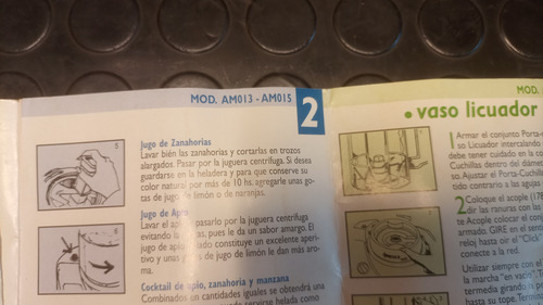Manual Original De Multiprocesadora Liliana Am013 - Am015 (Usado)