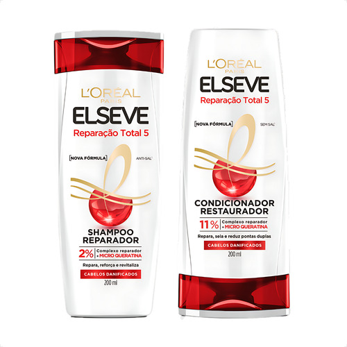 Kit L´oréal Elseve Shampoo E Condicionador Reparação Total 5
