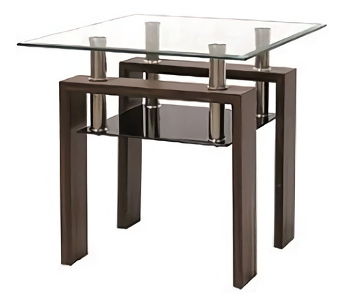 Imagen 1 de 5 de Mesa Lateral Puentes - Nogal Këssa Muebles