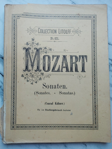 Imagen 1 de 8 de Antigua Partitura. Mozart Sonaten. Ian 087