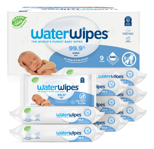 Toallitas Húmedas Para Bebés, Sin Plástico, 540 Toallitas Or