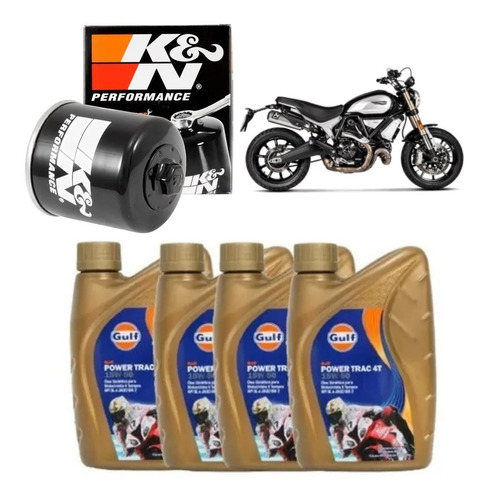 Gulf 15w50 Kit Troca Óleo Ducati Scrambler 800 Kn153 Mxx