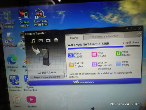 Sony Walkman Nwz-e474 8gb Reproductor Multimedia Rojo (Usado)