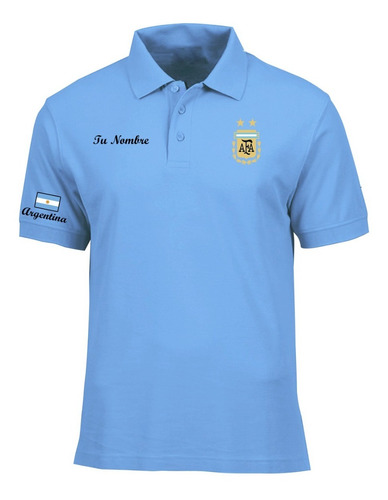 Camiseta Tipo Polo Argentina Personalizada Logos Bordados