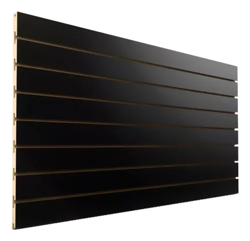 comprar 2 Painéis Canaletado Preto Mdf 0,60 X 1,20 (3 Polegadas) Top