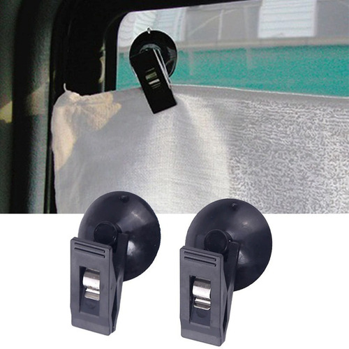 Imagen 3 de 8 de 2 Sujetadores Clips Con Ventosa Para Ventana Todo Vehiculo