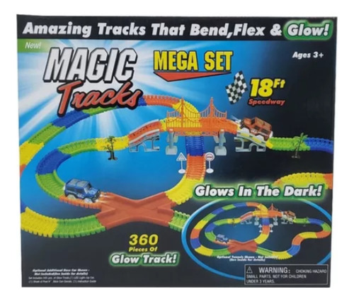 Pista De Autos Luminosa Magic Tracks Mega Set 360pz C/2autos