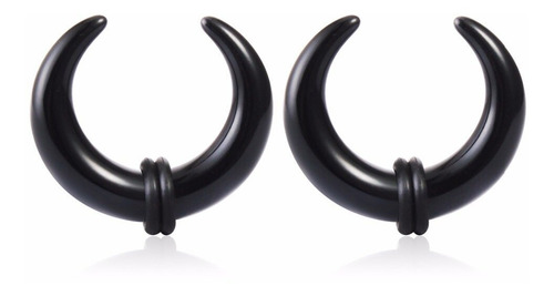 (1 Peça) Alargador Meia Lua Preto 5mm 6mm 8mm