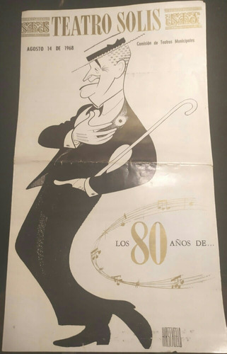 Antiguo Programa Teatro Solis, Maurice Chevalier 80 Años.