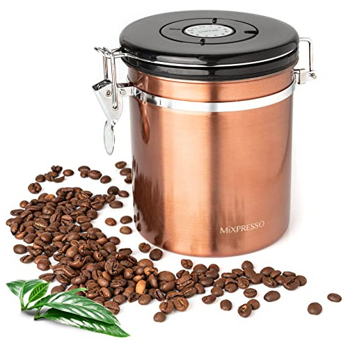 Bronze Stainless Steel Airtight Coffee Container With D...