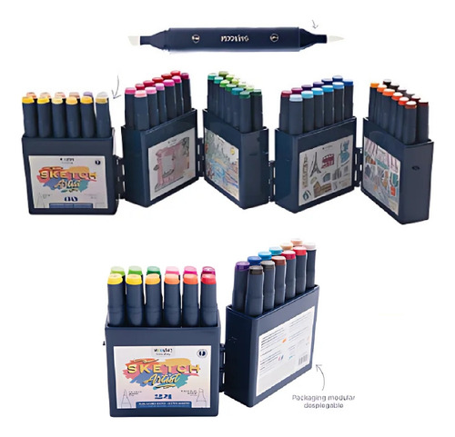 Marcadores Sketch Doble Punta Mooving X 36 Colores