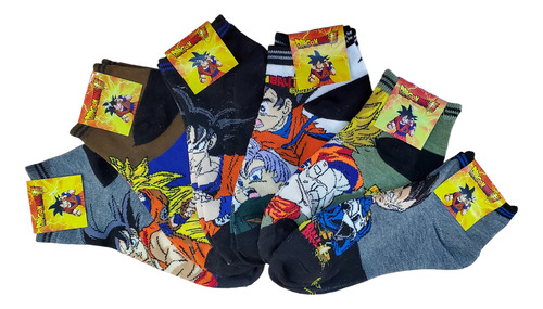 Tin Calcetín Tobillero Dragon Ball Z Algodón Suave 6 Pares