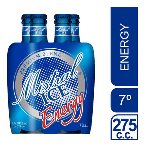 Pack 4 Cóctel Mistral Ice Energy Botella De 275cc
