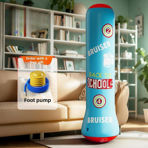 Niños Bolso Bolso Inflable Inflable Freestand Bomba Azul
