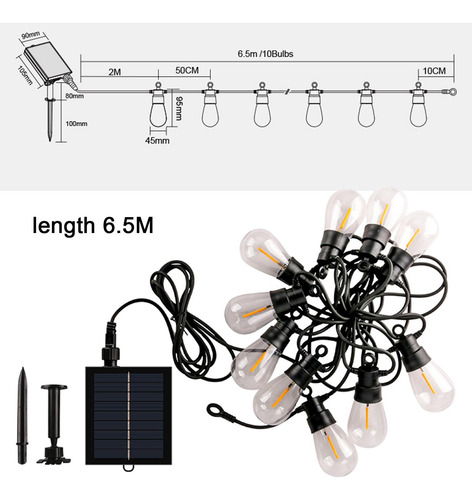 Cadena De Luces Para Exteriores, Luces Colgantes Alimentadas
