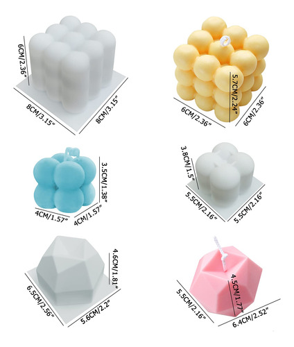 Paquete De 3 Moldes De Silicona For Velas