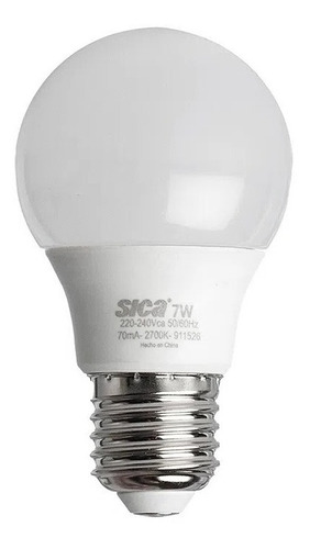 Imagen 3 de 4 de 10 Lámparas Led Sica 7w - Clásica Luz Cálida - Bajo Consumo