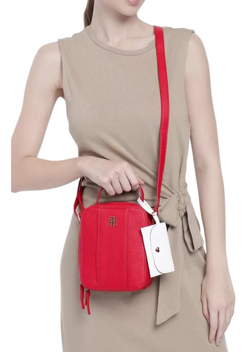 Bolsa Crossbody Tommy Hilfiger Crossbody Bag Color Rojo