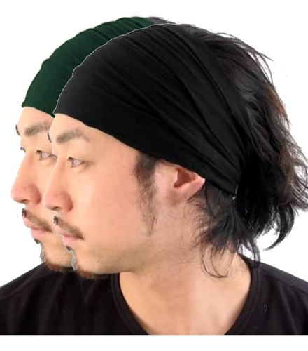 2 Headband Masculino 1 Verde Militar E 1 Preta Bandana 