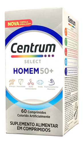 Vitamina Centrum Select 50+ Homem 60 Comprimidos Com Luteina Sabor Sem sabor