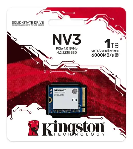 Ssd 1tb Nvme Kingston Nv3 Mini Pci-e 4.0 M.2 2230 6000 Mb/s