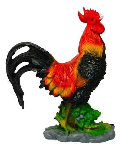 Gallo Cantor Figura De Resina 49x46cms 