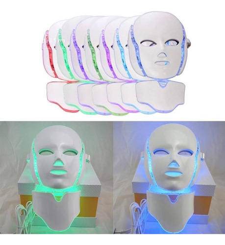 Máscara Led 7 Colores Con Cuello Para Fototerapia, Colorful
