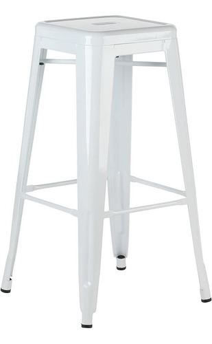 Metal Tolix-style 30 inch Taburete De Bar  blanco