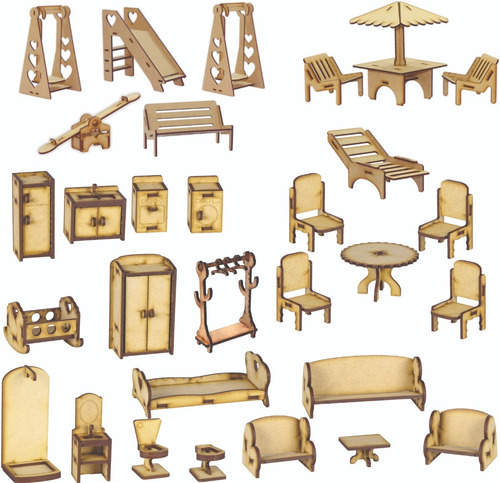 Casa De Muñecas Lol Fibrofácil Mdf Con Muebles X35!
