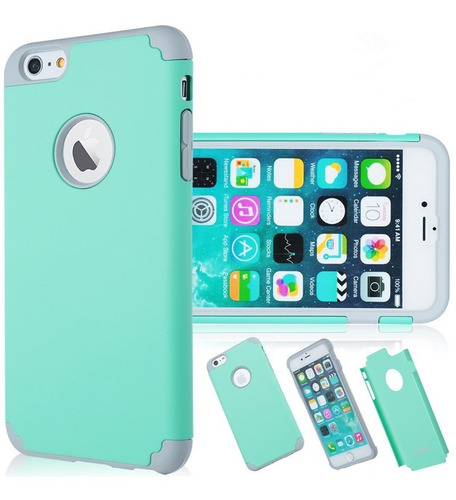 Protector 2 In 1 + Vidrio Templado iPhone 5 6 6p 7 7p