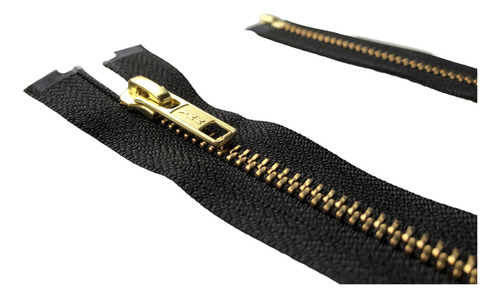 Cierre Ykk Metal Bronce Dorado Cad 5 Desmontable Negro 70cm