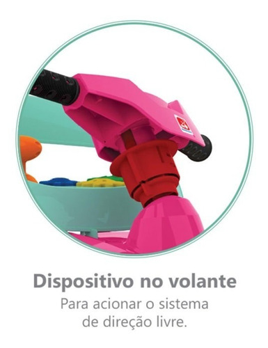 Carrinho Superquad Passeio & Pedal Bandeirante Rosa 593